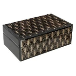 Atmosphera Glass Jewellery Box with Glitter Black