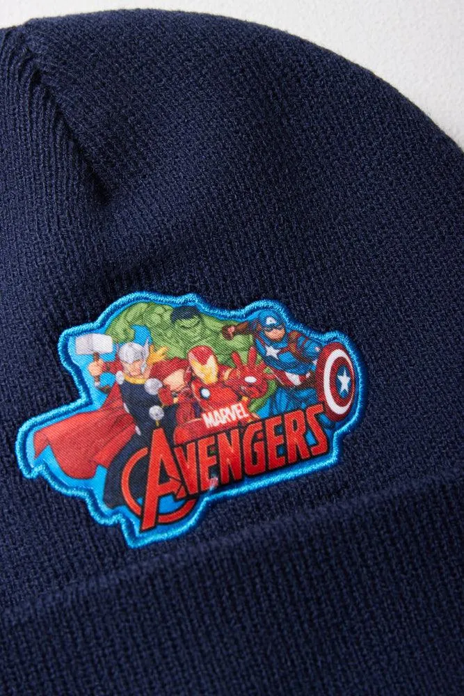 Avengers Beanie & Gloves Set Navy