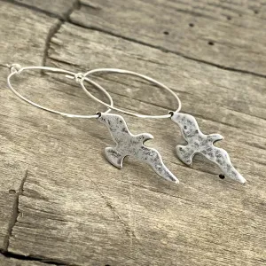 Birds on a Wire Hoop Earrings