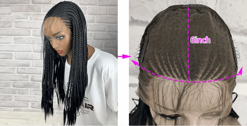 Black 13x6 Braided Synthetic Lace Front