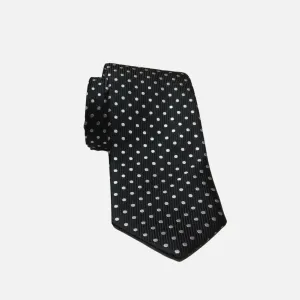 Black Polka Dot Premium Silk Tie by JZ Richards - Handcrafted Elegance from the USA