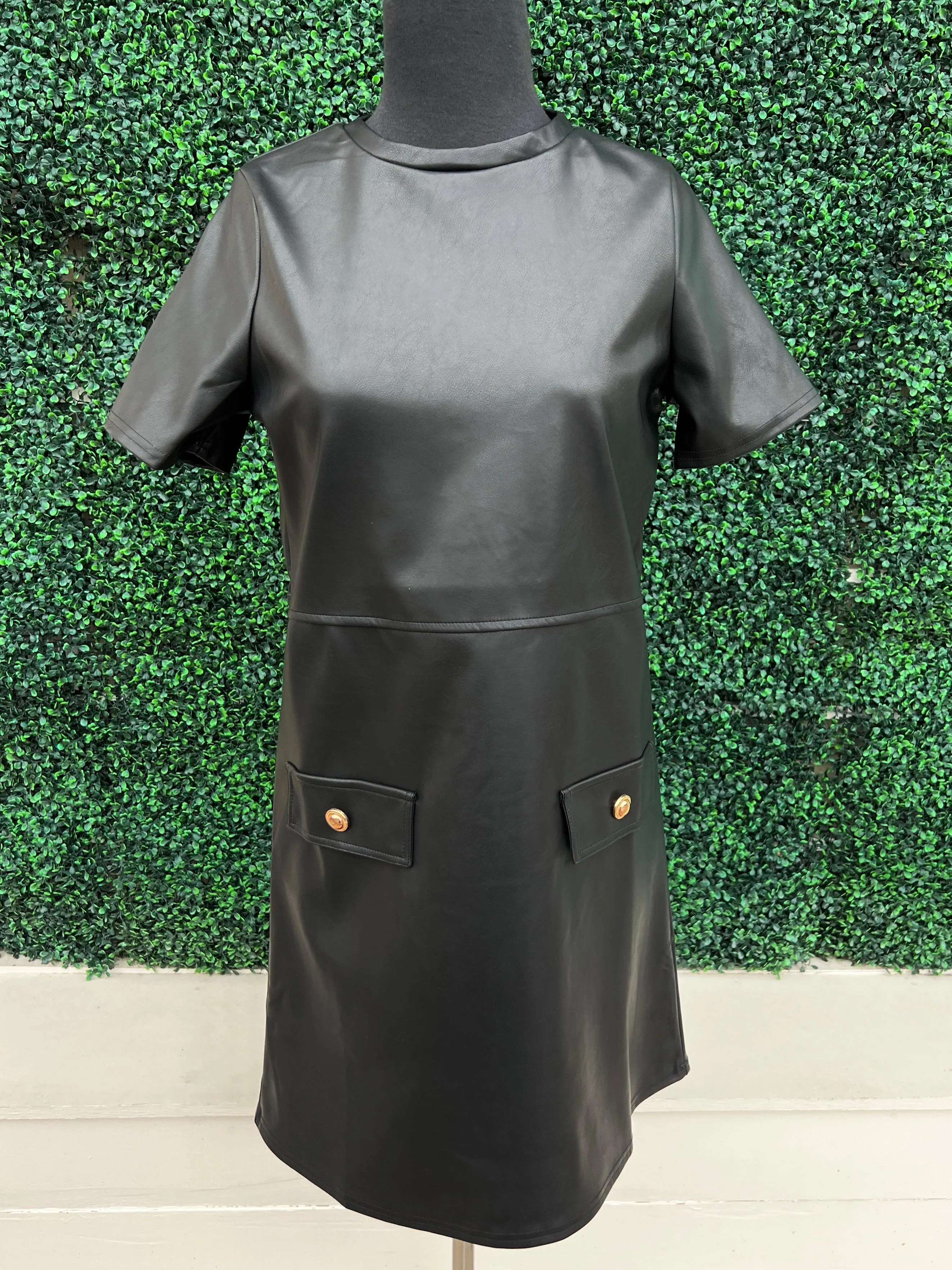 Faux Leather Jackie Dress