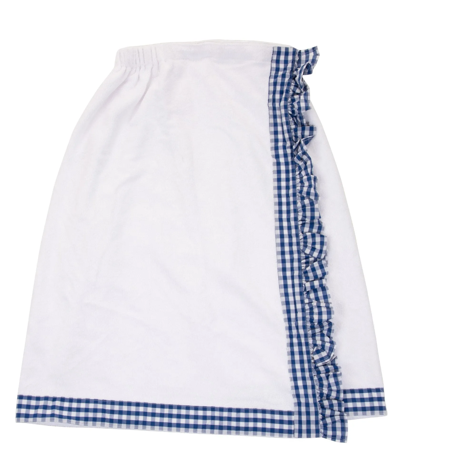 Gingham Ruffle Trim Bath Wrap