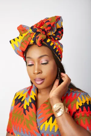 New In African Ankara Print Headwrap/Headtie - Oyinda