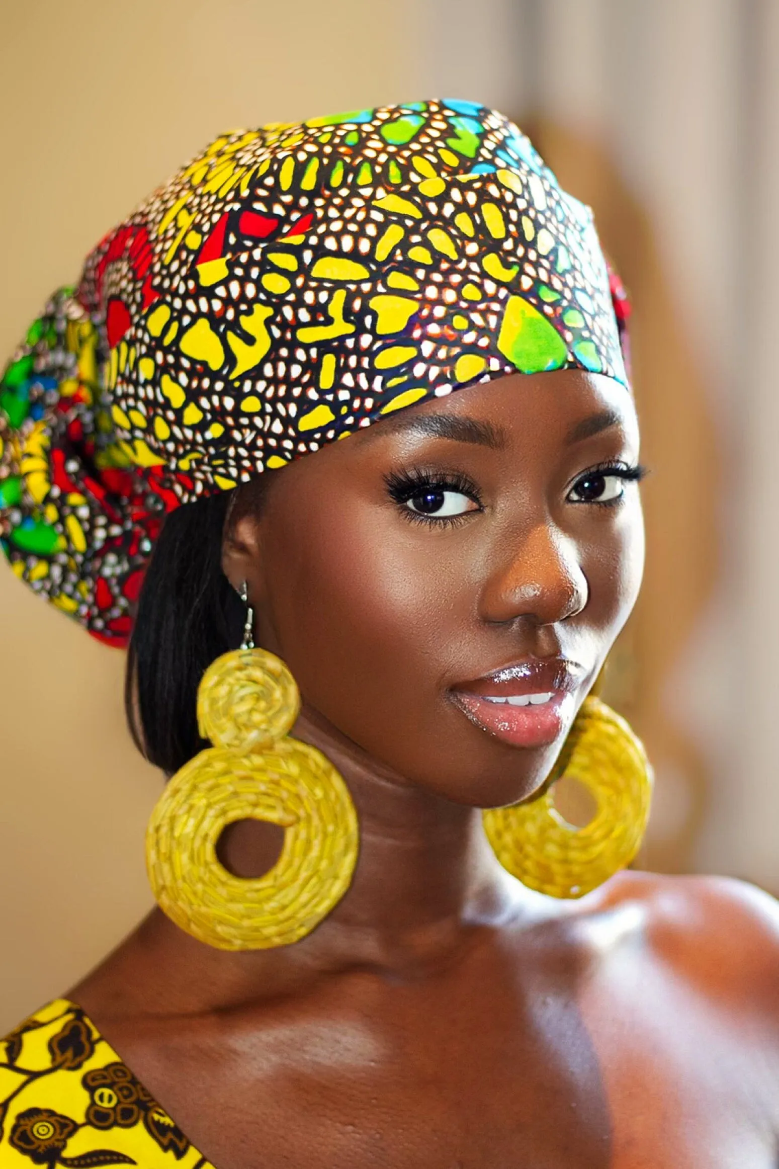 New inAfrican Ankara Print Headwrap/Headtie - Lethabo