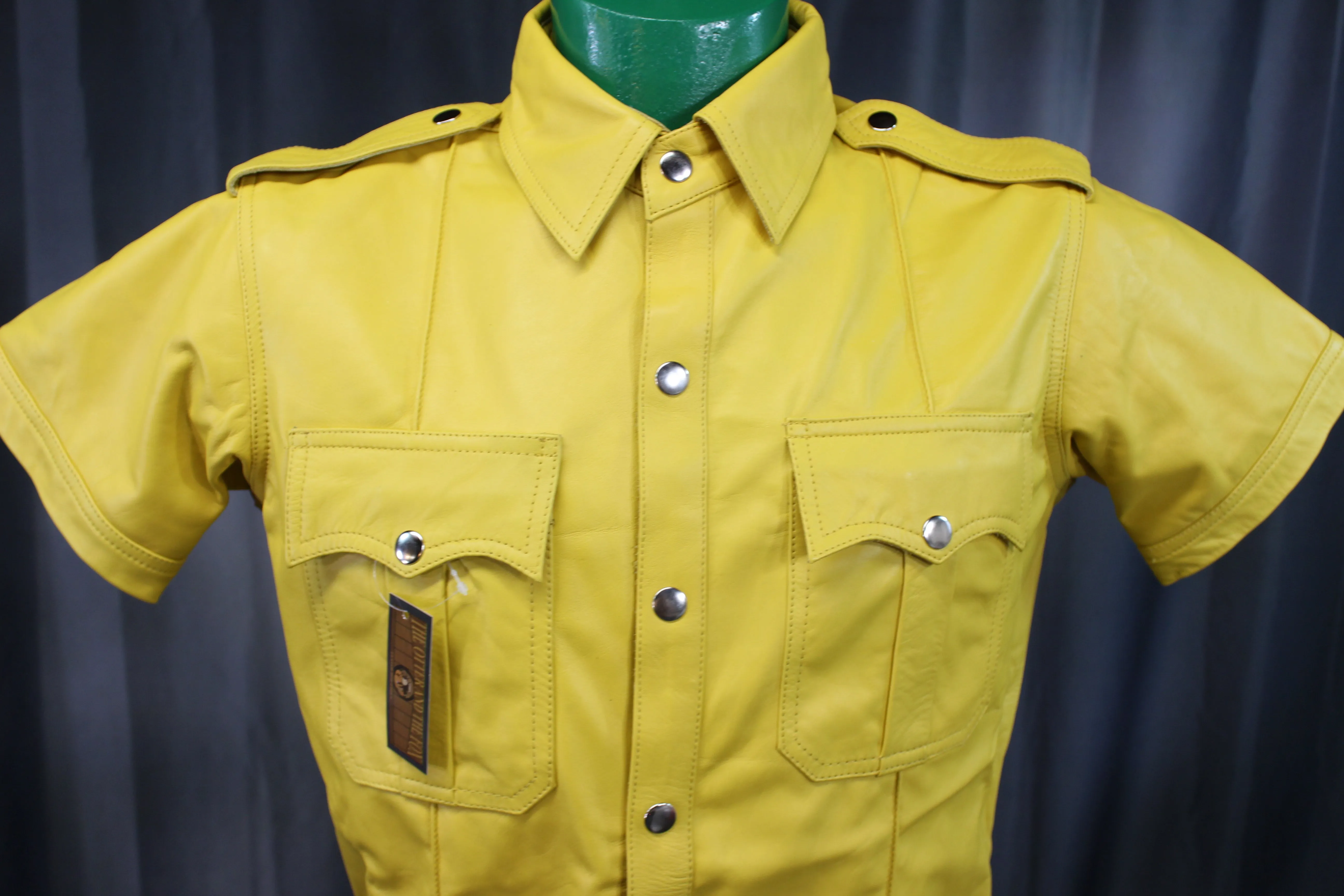 OnF Leather Shirts in Yellow