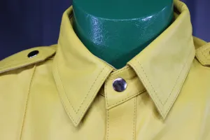 OnF Leather Shirts in Yellow