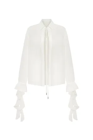 Ruffled blouse in white, Xo Xo