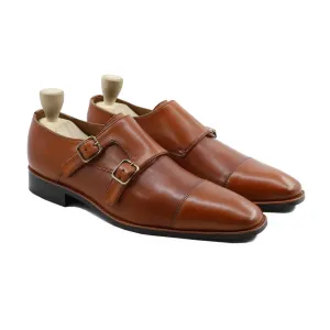 Umea - Men's Light Brown Calf Leather  Double Monkstrap